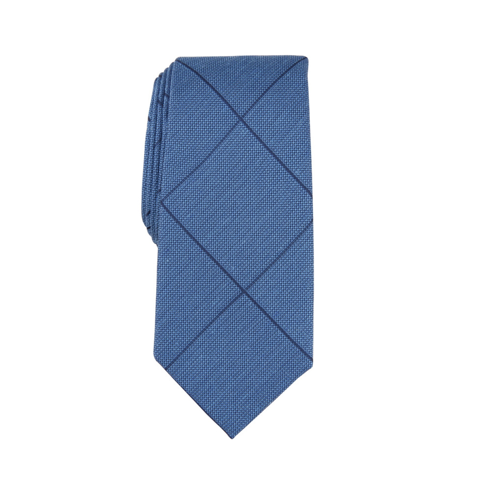 Alfani Men Amber Grid Tie Navy